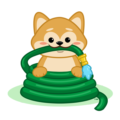 Doge4Water Shibe holding a hose